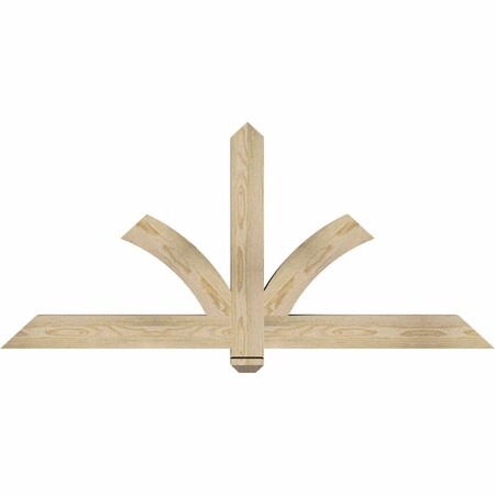 Ekena Millwork Redmond Rough Sawn Timber Gable Bracket, Douglas Fir, 60"W x 27"H x 4"D x 4"F, 11/12 Pitch GBW060X27X0404RED00RDF